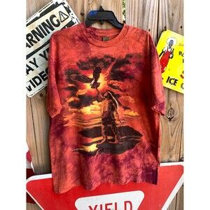 Vintage 90s The Mountain Native American Eagle Tie Dye tee XL